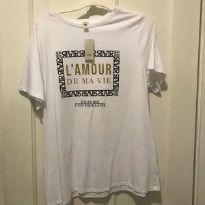 L’amour River Island white shirt size 18uk